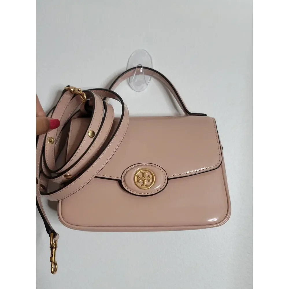 Tory Burch Small Robinson Spazzolato Top-Handle Bag Blush Pink